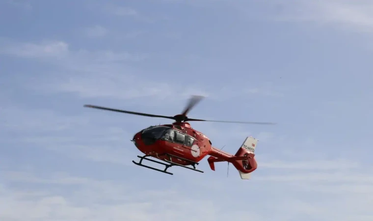 Helikopter ambulans 86 yaşındaki hasta için havalandı