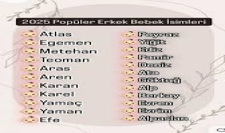 2025’te Erkek Bebeklerde En Popüler İsimler Açıklandı