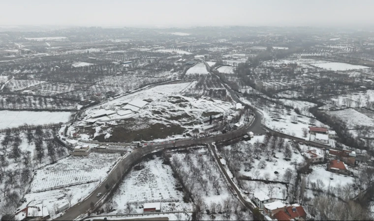 Arslantepe Höyüğü Beyaza Büründü