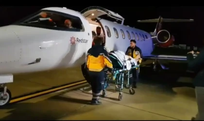 Uçak ambulans yapay kalp kapağında bozukluk yaşanan hasta için havalandı