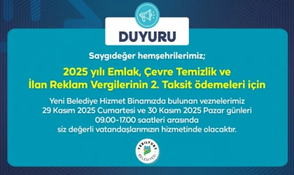 "Yeşilyurt Belediye Vezneleri Hafta Sonu Hizmet Verecek"