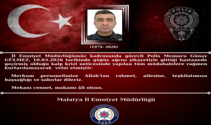 Malatya'da Görevli Polis Memuru Kalbine Yenik Düştü