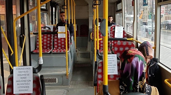 Malatya'da toplu taşıma araçlarında sosyal mesafe tedbirleri alınıyor