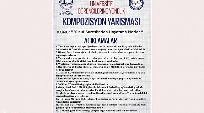 "Yusuf Suresi'nden Hayatıma Notlar" yarışmasında dereceye girenler ödüllendirildi