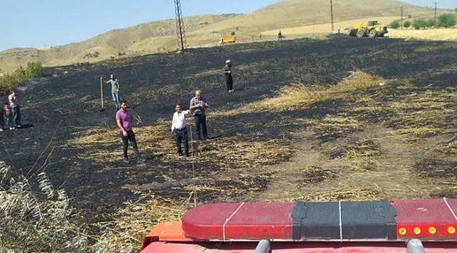 Elazığ’da çıkan yangında 20 dönüm buğday tarlası küle döndü