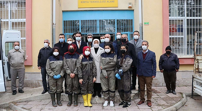 Meslek lisesinde 80 ton hijyen malzemesi üretildi