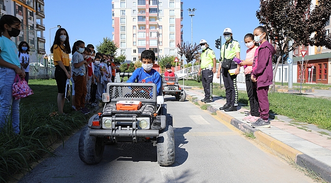 BATTALGAZİ TRAFİK EĞİTİM PARKI, MİNİK ÖĞRENCİLERİ KONUK ETTİ