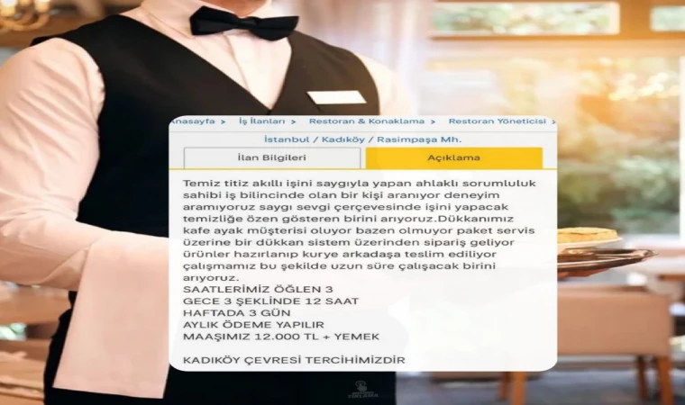 Kadıköy’de Tartışma Yaratan İş İlanı: 12 Saat Çalışmaya 12.000 TL