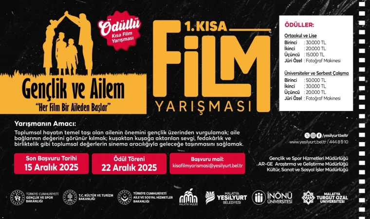 Malatya 1. Kısa Film Festivali Başvurularında Son Tarih: 15 Aralık