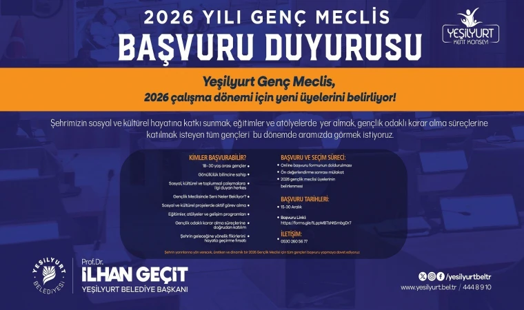 Yeşilyurt Genç Meclis, 2026 Çalışma Dönemi Üyelerini Arıyor