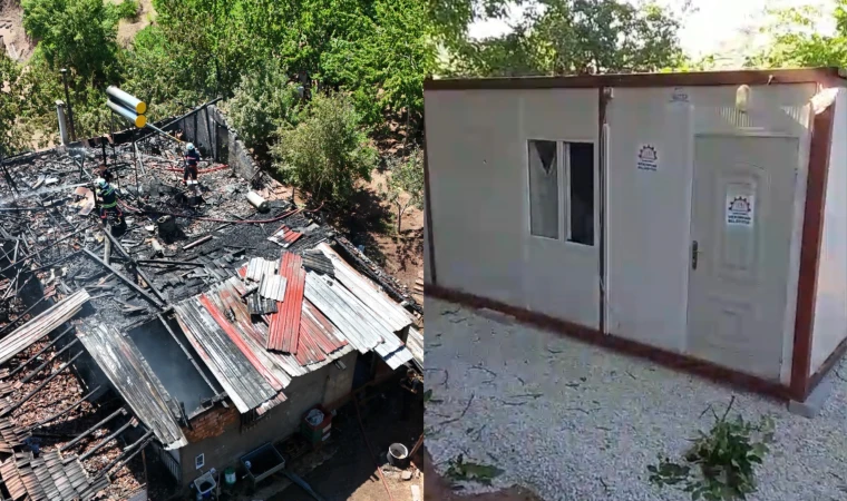 Yangında Evini Kaybeden Aileye Belediye Desteği
