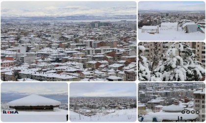 Malatya'da yağan kar kartpostallık görüntüler oluşturdu