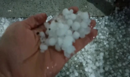 Gölbaşı ilçesinde dolu yağışı