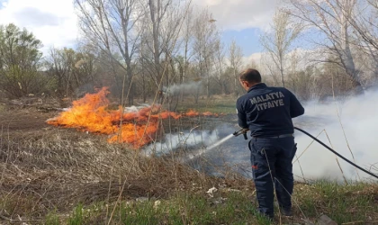 Malatya’da üç ayrı noktada bahçe ve sazlık yangını