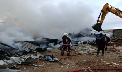 Malatya’da Şantiyede Korkutan Yangın