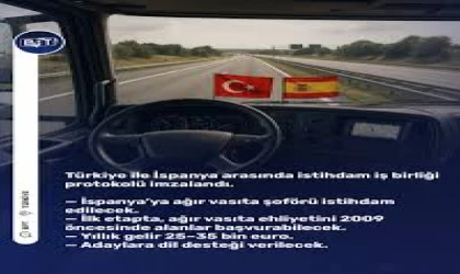 Türkiye ile İspanya Arasında Ağır Vasıta Şoförü İş Birliği Protokolü