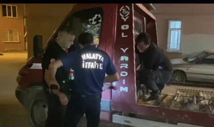 Çekicinin Demir Aksamına Sıkışan Kedi İtfaiye Tarafından Kurtarıldı