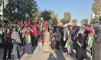 Malatya’da Filistin İçin Yüzlerce Kişi Yürüdü